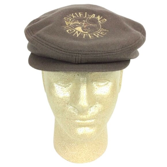 Dixieland Monterey Brown Flat Newsboy Cap Wool Cashmere Embroidered - Picture 1 of 8